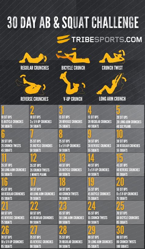 ab and squat challenge printable.